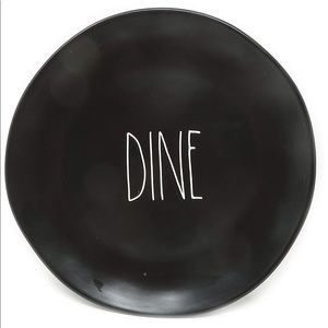 Rae Dunn 11" black DINE dinner plates (4)